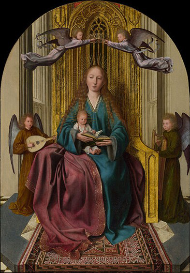 The Virgin and Child Enthroned, with Four Angels
